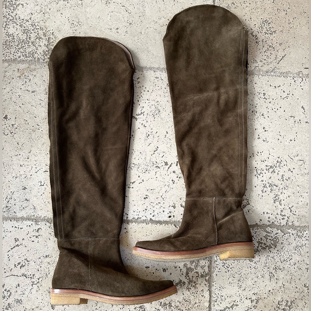Free People Brown Over the Knee Boots